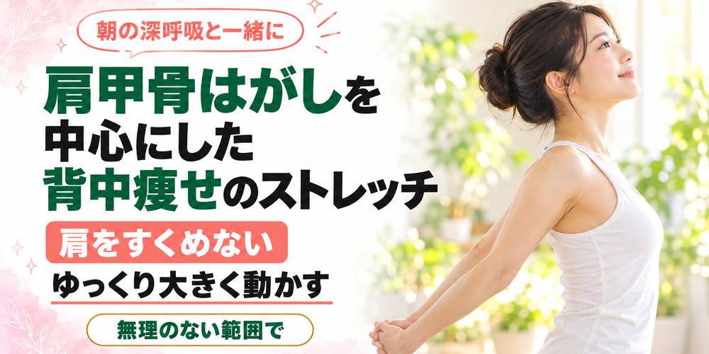 肩甲骨はがしを中心にした背中痩せのストレッチ