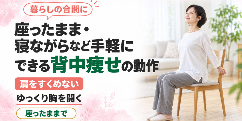 座ったまま・寝ながらなど手軽にできる背中痩せの動作