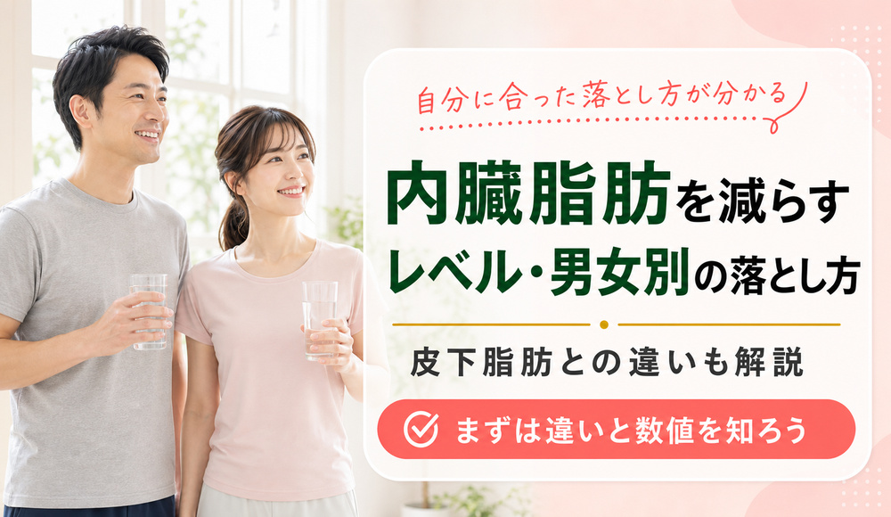 内臓脂肪を減らすには？レベル・男女別の落とし方や皮下脂肪との違いを解説