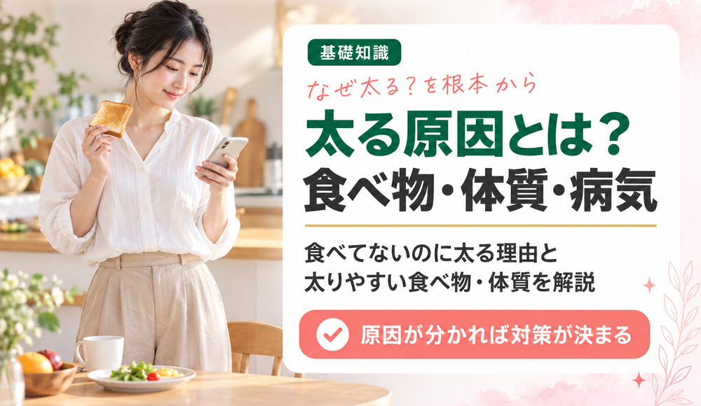太る原因とは？食べてないのに太る病気や太りやすい食べ物・体質を解説